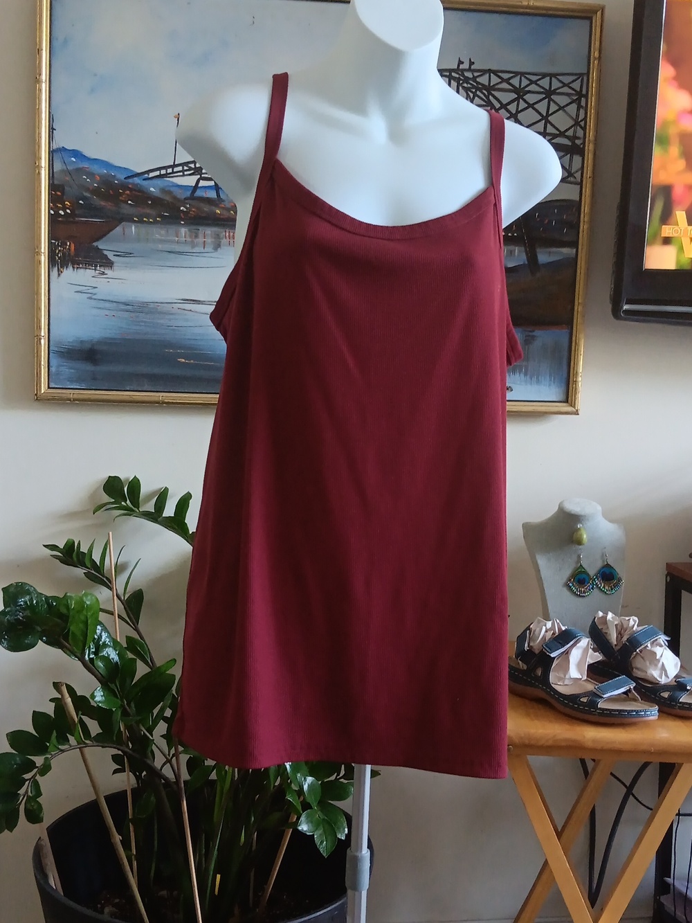 No Boundaries Blue and Maroon Double Tank Top Set - Picture 2 of 2